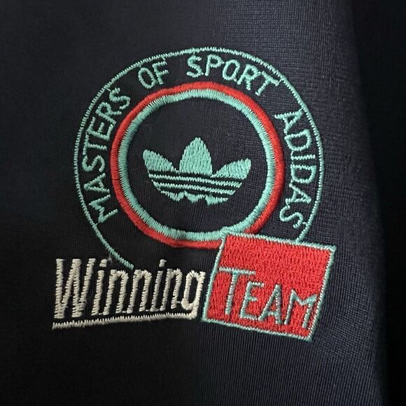 Vintage 90s Adidas Unisex Red White Blue Jacket Size M Masters of Sport Trefoil - Picture 7 of 13